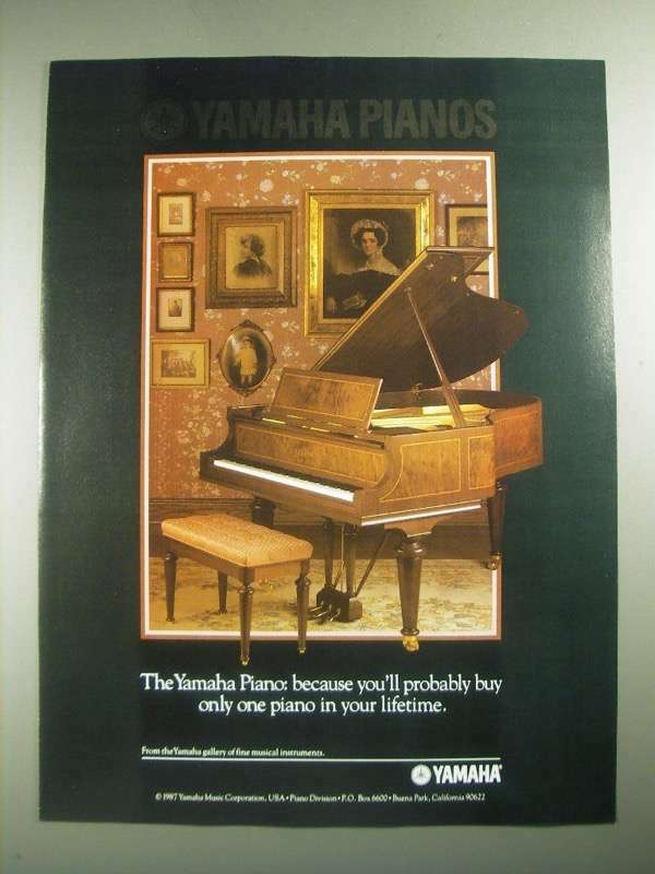 1987 Yamaha Pianos Ad – A Lifetime Investment in Quality and Craftsmanship