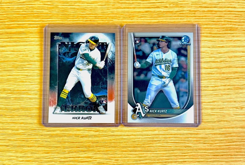 NICK KURTZ ROOKIE CARD LOT OF 2 RC - ATHLETICS