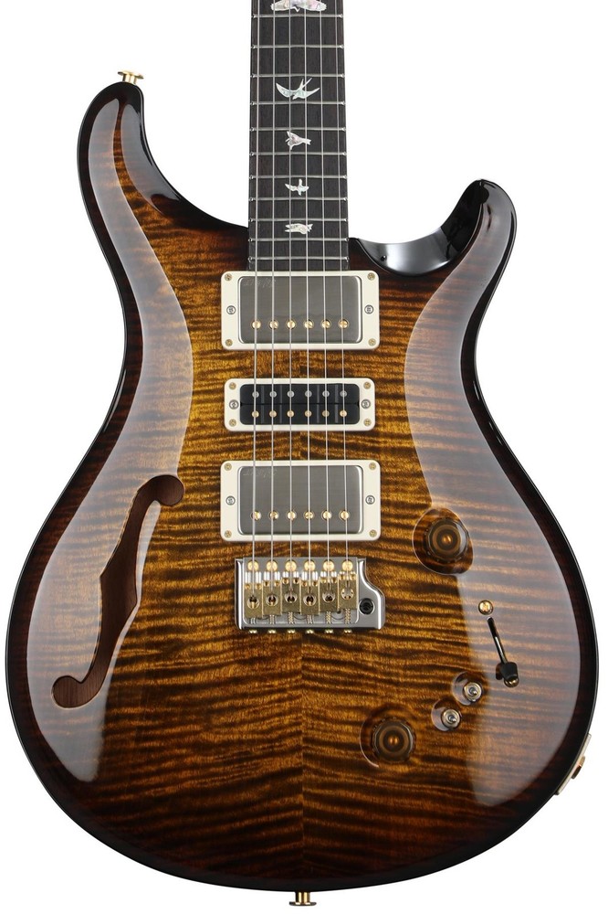 PRS Special Semi-Hollow Electric Guitar 10-Top Black Gold Burst Wraparound