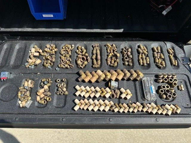 LOT OF 200+ Brass Fittings - New Open Box - Elbows, Flares, Nuts, Bolts, Misc!