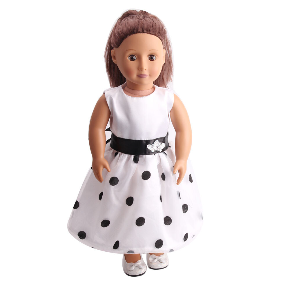 White dress black pot made for 18'' American girl doll party clothes