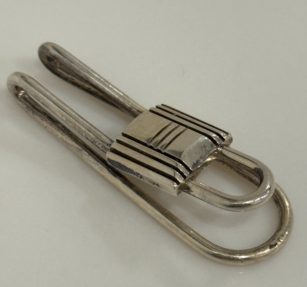 HERMES Unisex 925 Sterling Silver Cadena Kelly Lock Money Clip