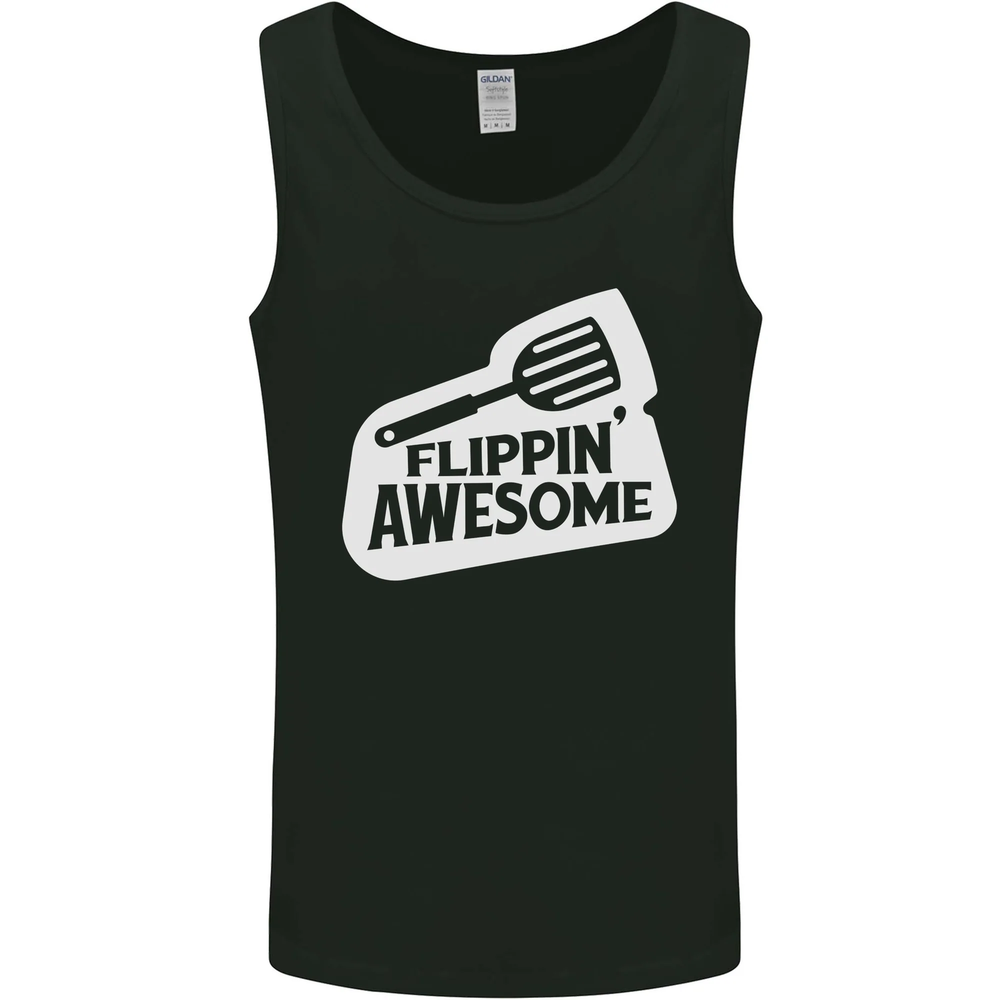 Flipping Awesome Funny Chef BBQ Fathers Day Mens Vest Tank Top