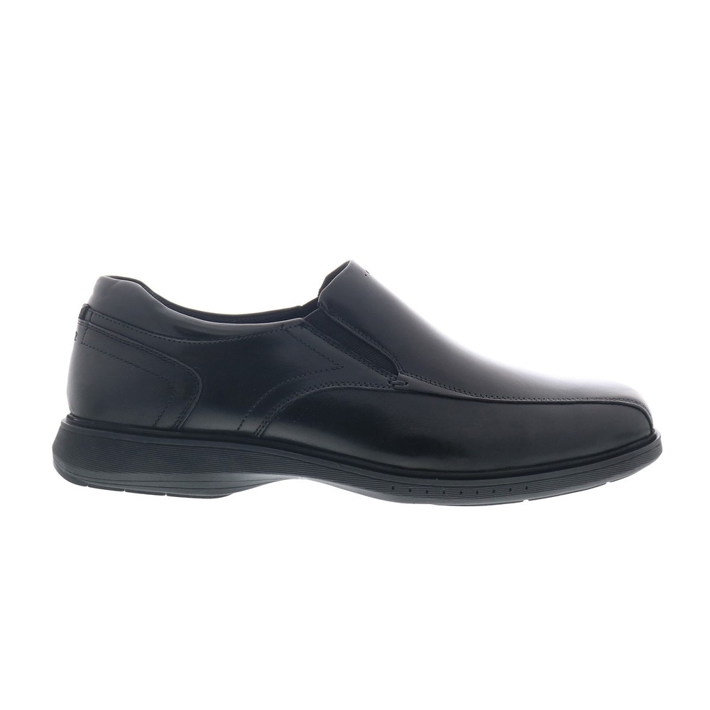 Nunn Bush Kore Pro Bike Toe Slip On Mens Black Extra Wide 4E Loafers Shoes