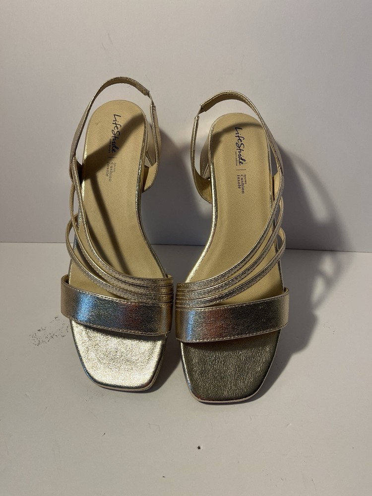 Lifestride Womens Gold Joy 2 Sandal Size 11