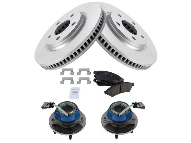 TRQ Front Brake Pad Rotor and Wheel Hub Kit for 2005 Chevy Uplander 87DQBY