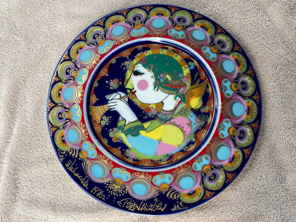 Rosenthal Björn Wiinblad Christmas Angel With Trumpet Wall Plate 1976