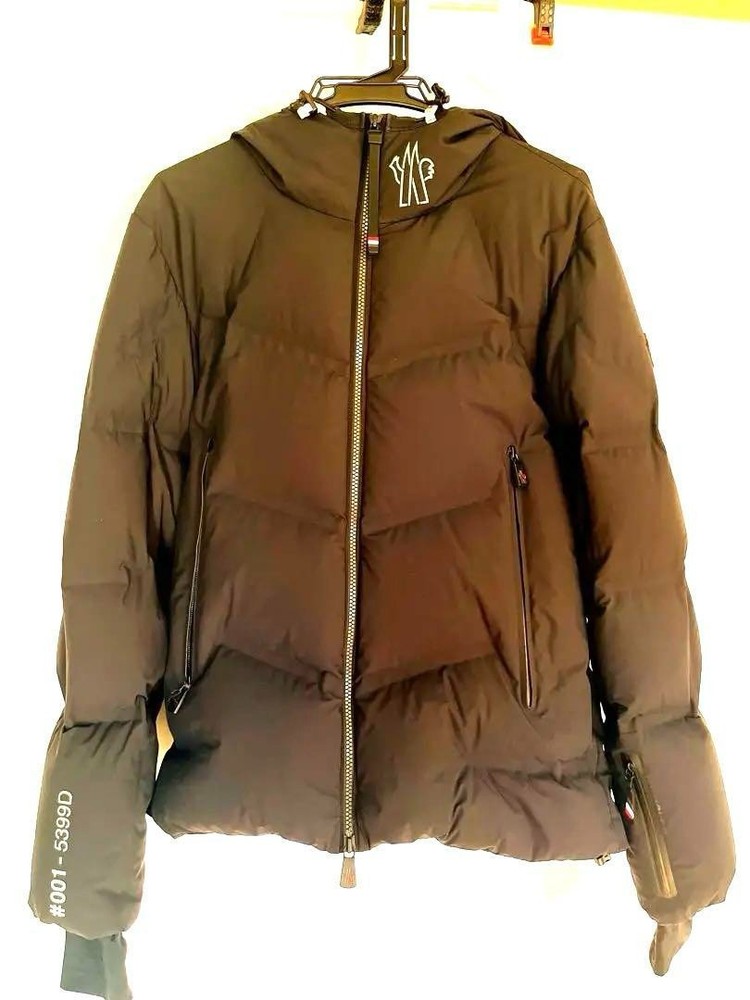 Moncler Grenoble Down Jacket Black Hooded Puffer Coat