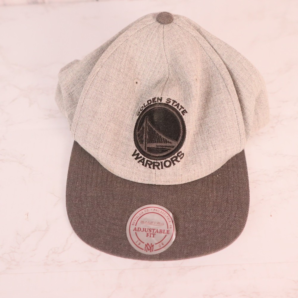 Mitchell & Ness NBA Golden State Warriors Snapback Hat Cap Flat Bill Gray