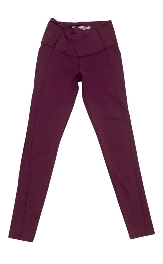 Victoria’s Secret Leggings Size Small Maroon Sport Side Pocket Yoga Running