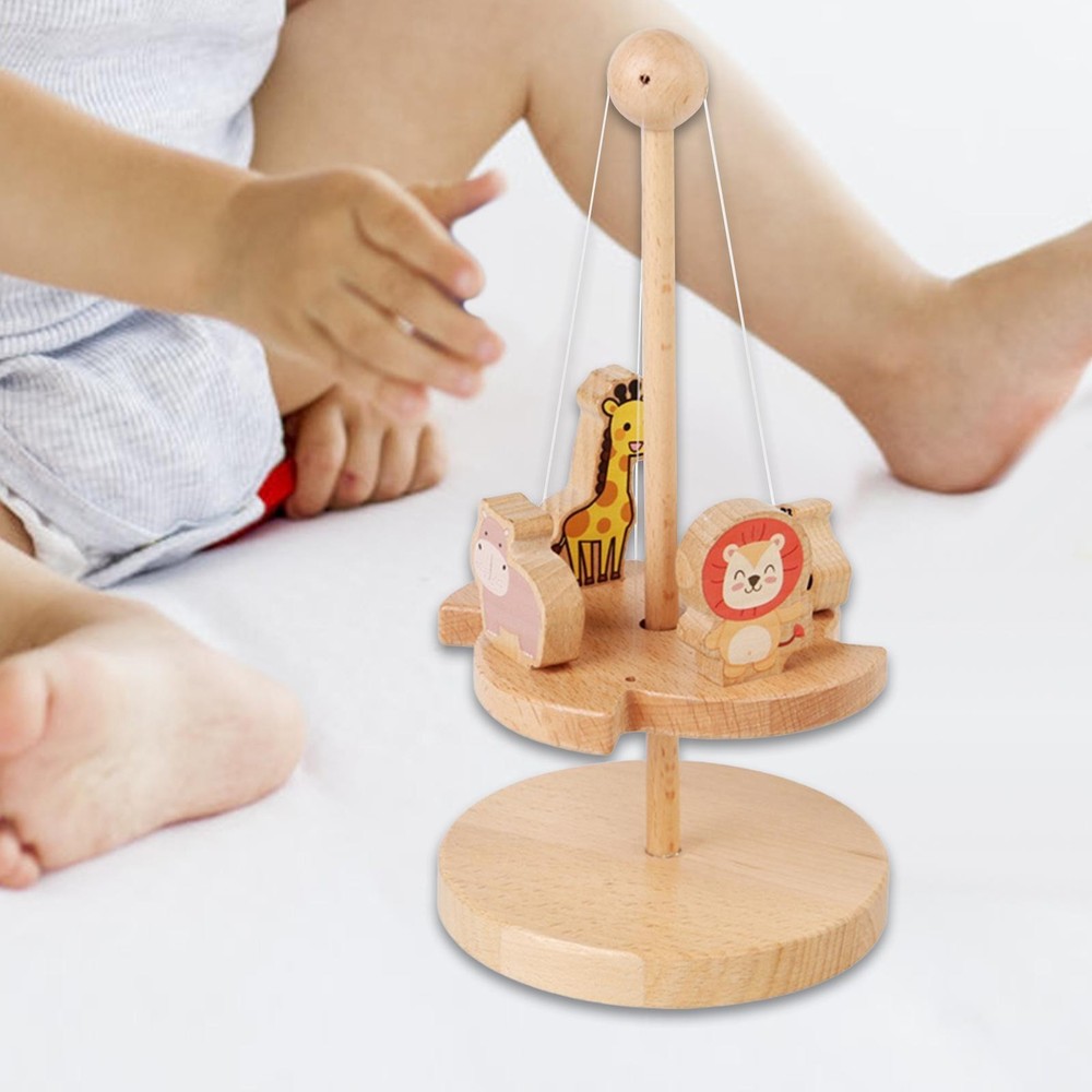 Rotating Wooden Animal Toy for Babies 12-18 Months Boys Girls  