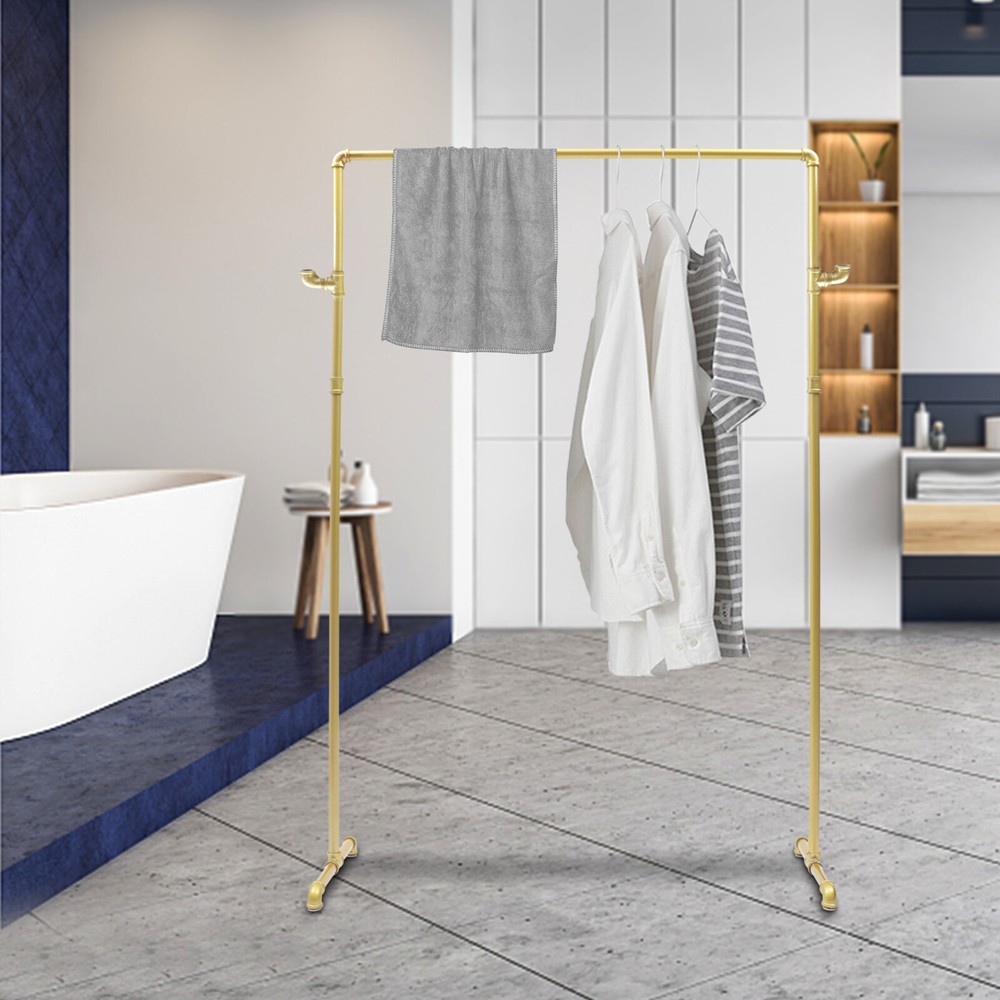 42.5in Gold External?Hooks Clothing?Rack Display?Rack for Hanging Clothes