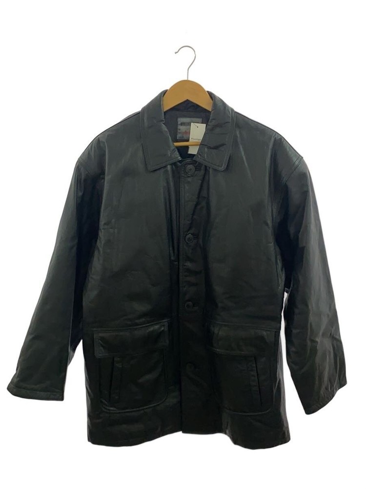 Leather Jacket/L/Cowhide/Black/Plain 3403