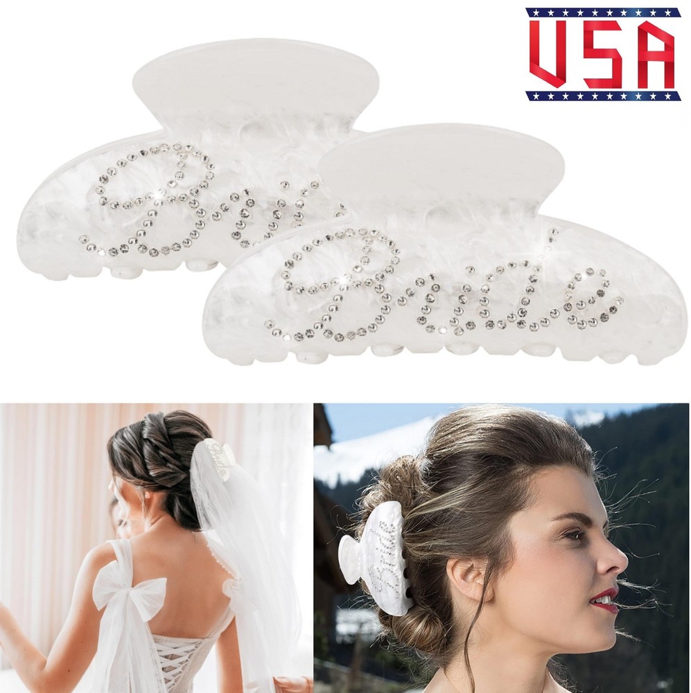 Bride Claw Hair Clip Rhinestone Bride Acrylic Hair Clip Wedding Banana Barrettes