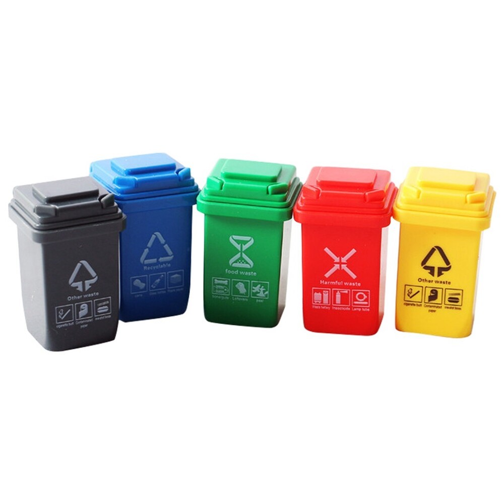 5Pcs Doll House Miniature Trash Can Model Accessories Furniture Toys3833
