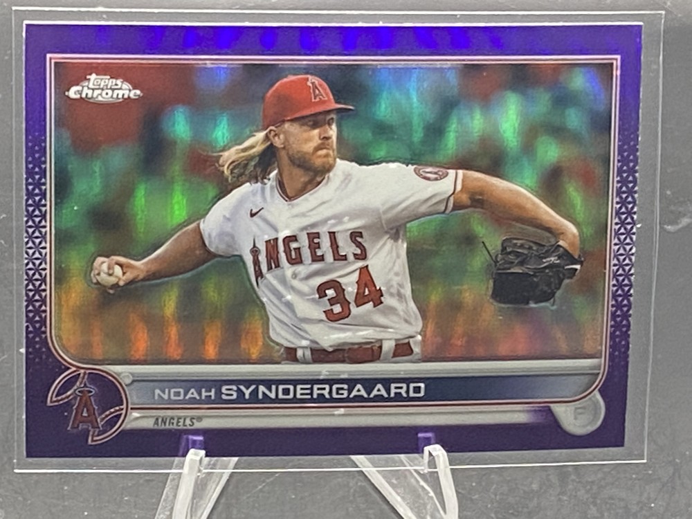 2022 Topps Chrome Update USC60 Noah Syndergaard Purple Refractor Baseball Card