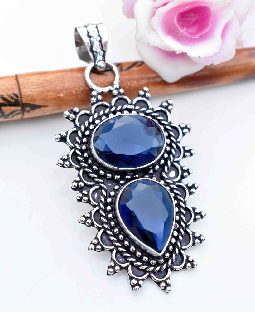 Blue Tanzanite  925 Sterling Silver Gemstone Handmade Gift Women Pendant S-2.10