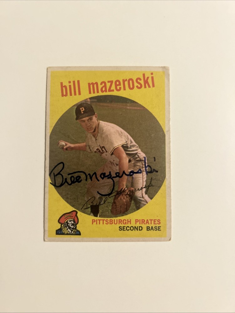 Bill Mazeroski  HOF Pittsburgh Pirates Signed Signed 1959 Topps Card #2
