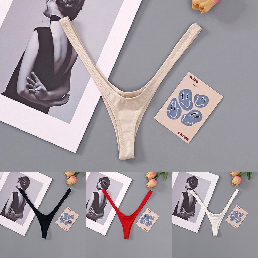 Breezy Comfort Women's Thin Strap Deep Thong Cotton Lingerie Options Available