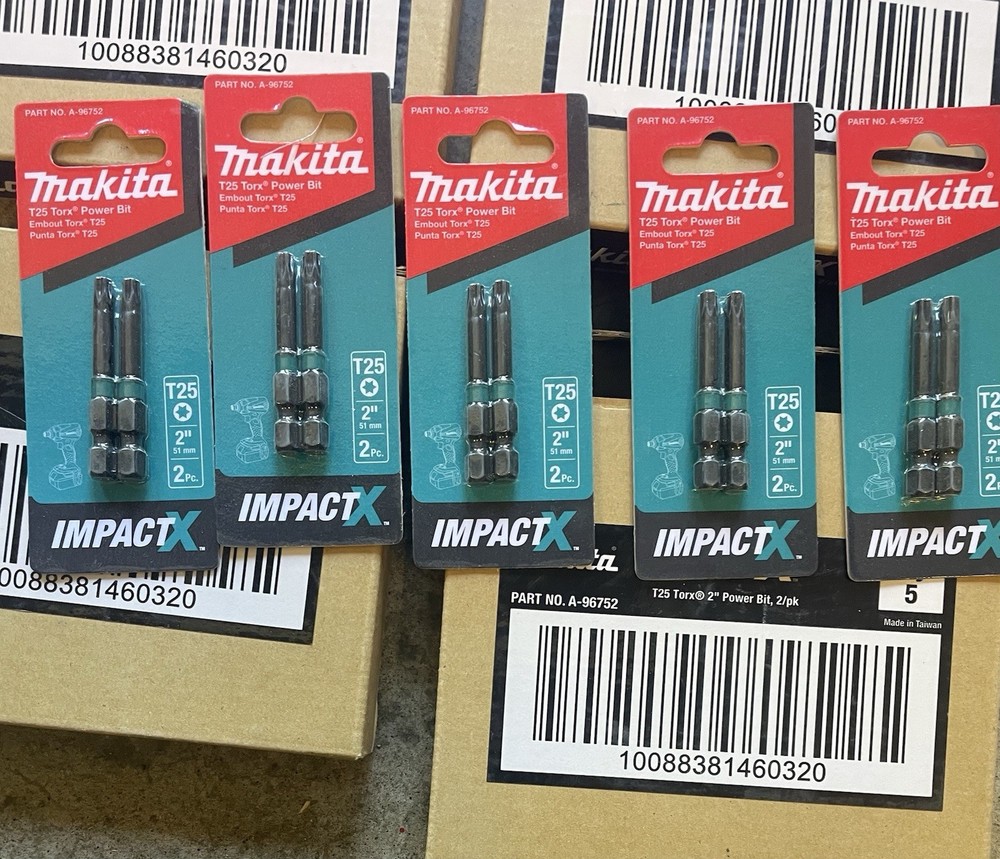 Makita impactX T25 torx bit tips- 2 inch lot of 40 bits