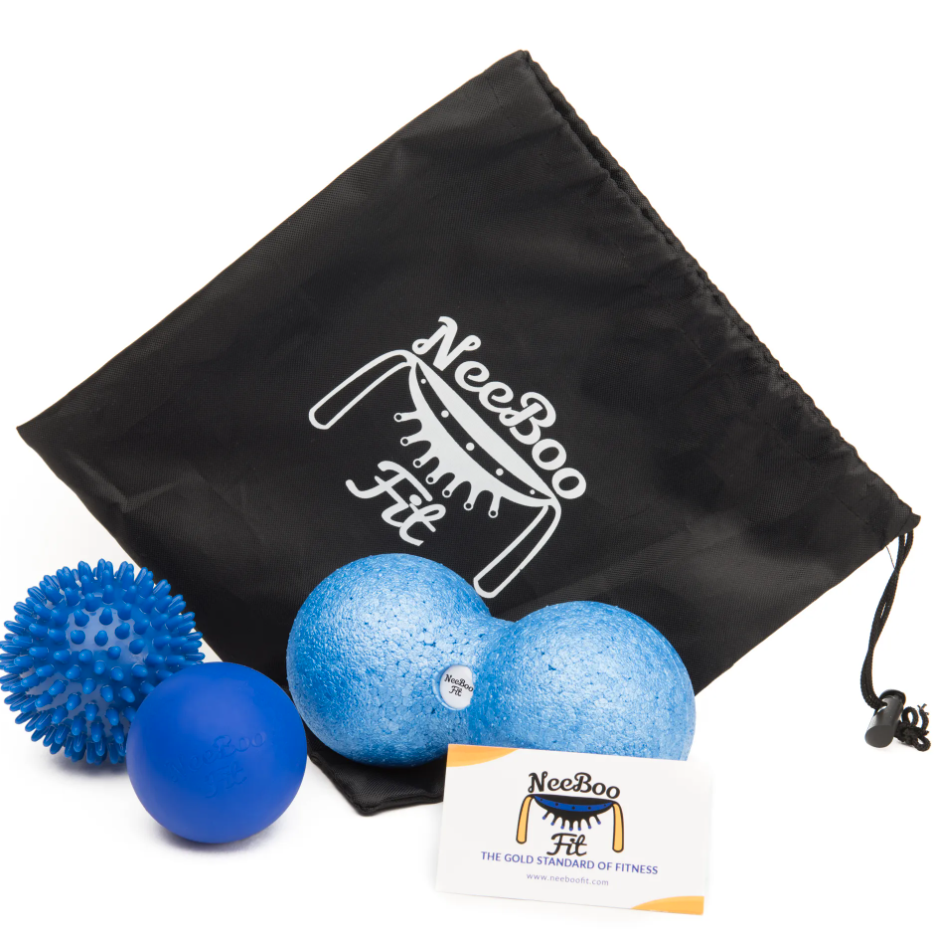 Neeboofit Massage Ball 3 Piece Kit Double Foam Roller, Spike Ball, Lacrosse Ball
