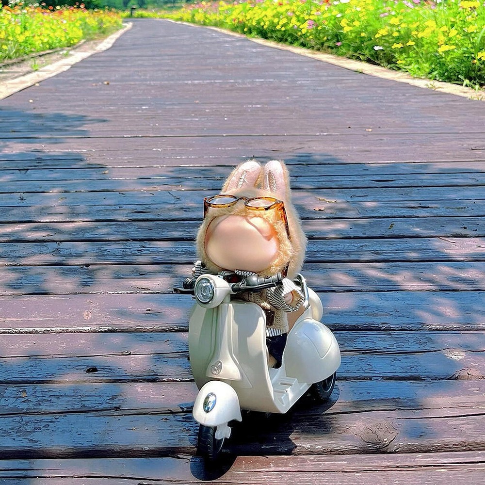 Labubu Doll Motorcycle with Screwdriver Accessory Kit (Battery Not Included)