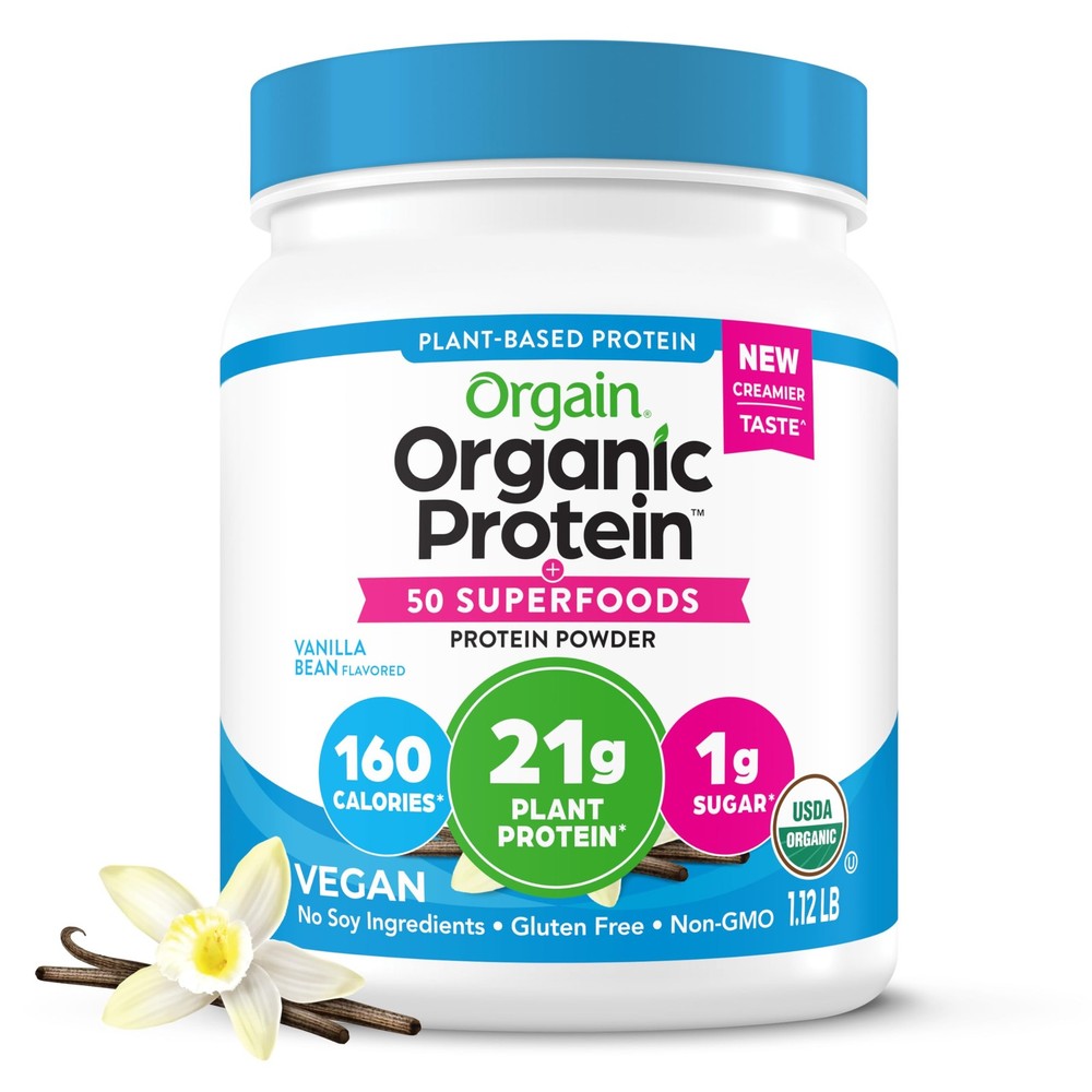 Organic Vegan Protein Powder with 50 Superfoods - Vanilla Bean - 21g Plant Protein
