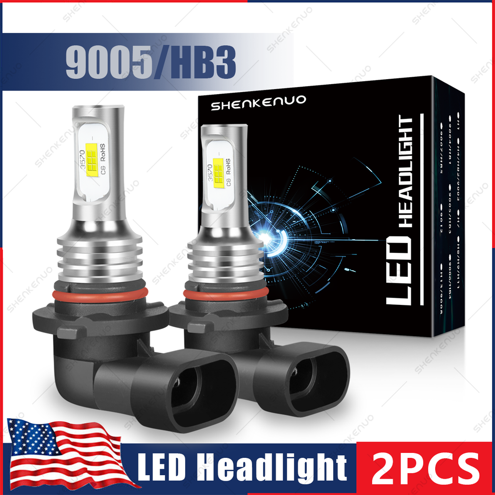 9005 LED Headlight Bulb Kit 2X High Low Beam 6500K White 30000LM Bright H