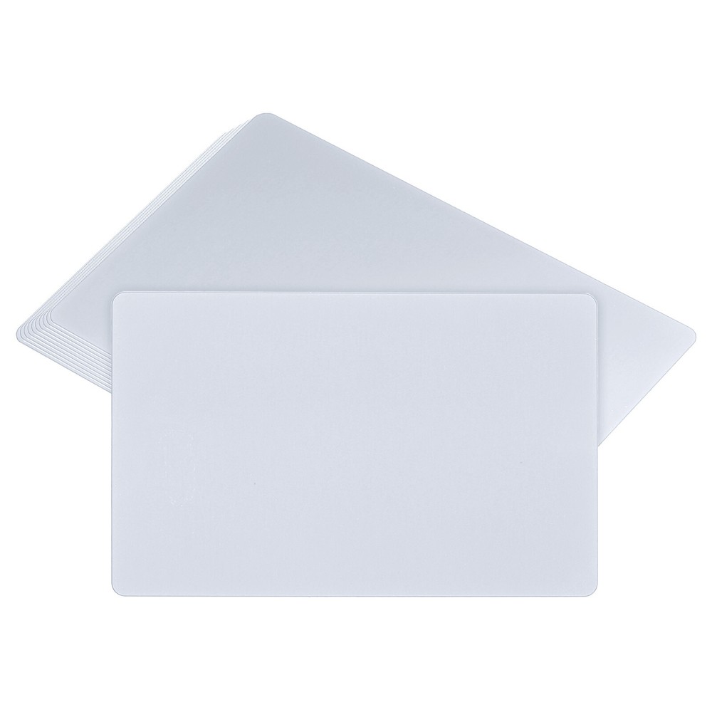 Metal Business Cards Blank Name Card Laser Engraving Adhesive, Silver 25pcs