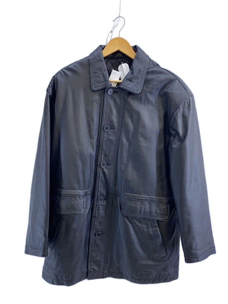 W Dopio Leather Jacket Blouson/M/Cowhide/Blk/Plain/4350-02 3403