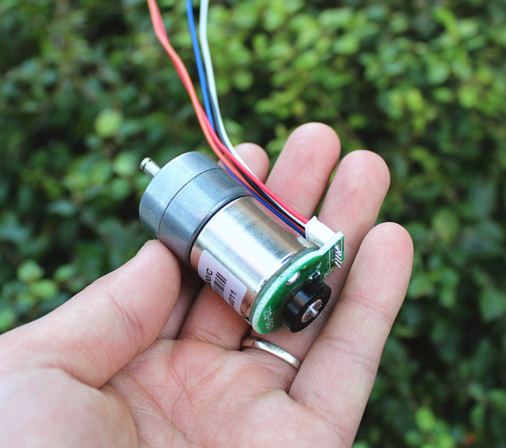 DC12V 64rpm Full Metal Gearbox Speed Reduction Gear Motor Encoder for Car Robot-image