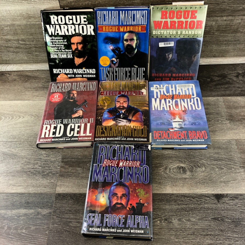 Lot of 7 Rogue Warrior Navy SEAL Books Richard Marcinko Weisman Hardcover