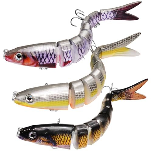 Topwater Multi Jointed Swimbaits for Bass Trout Slow Sinking Lures Combo