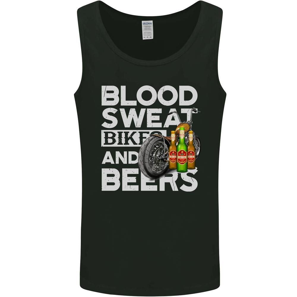 Blood Sweat Bikes & Beer Funny Motorcycle Mens Vest Tank Top