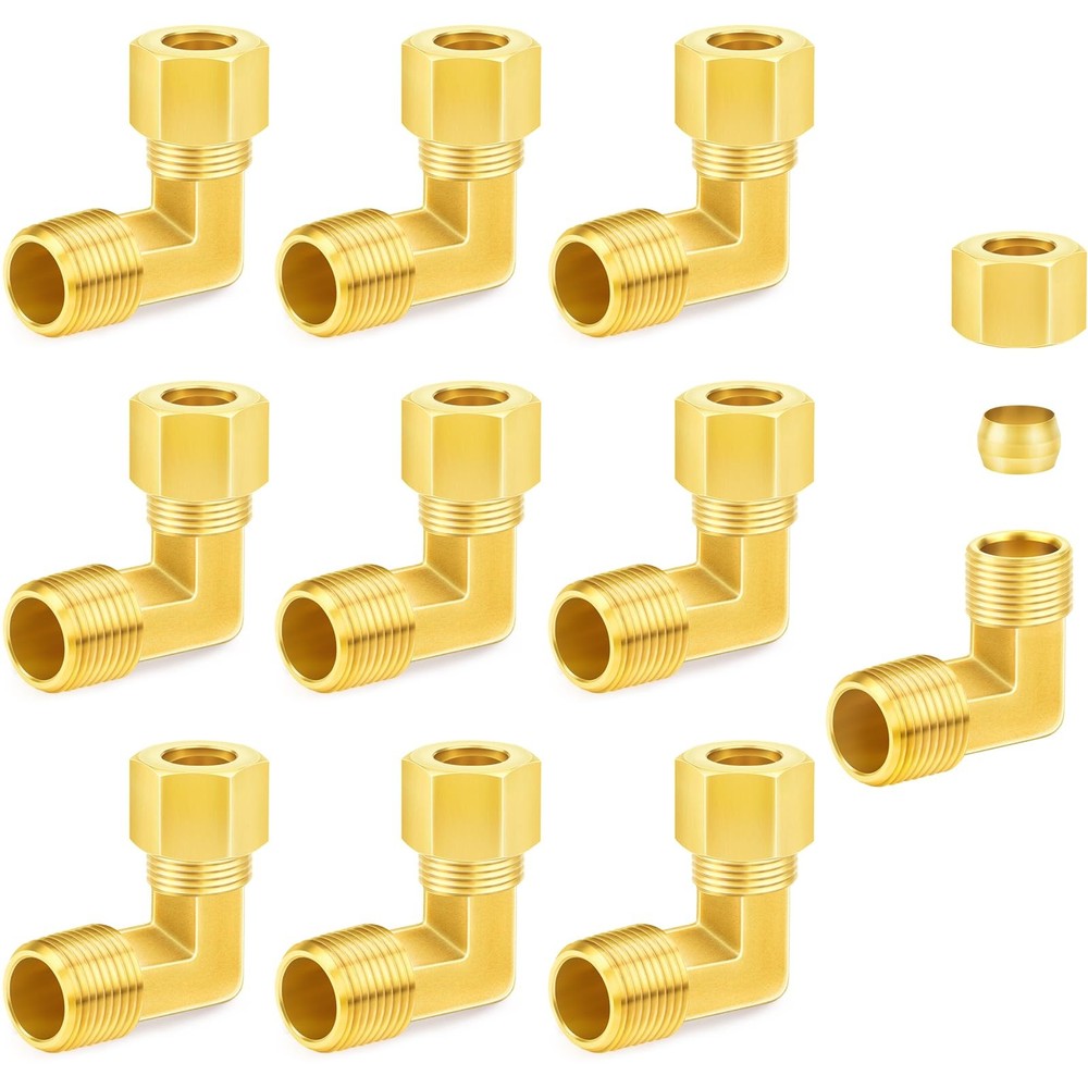 Brass Compression Tube Fitting, 1/4