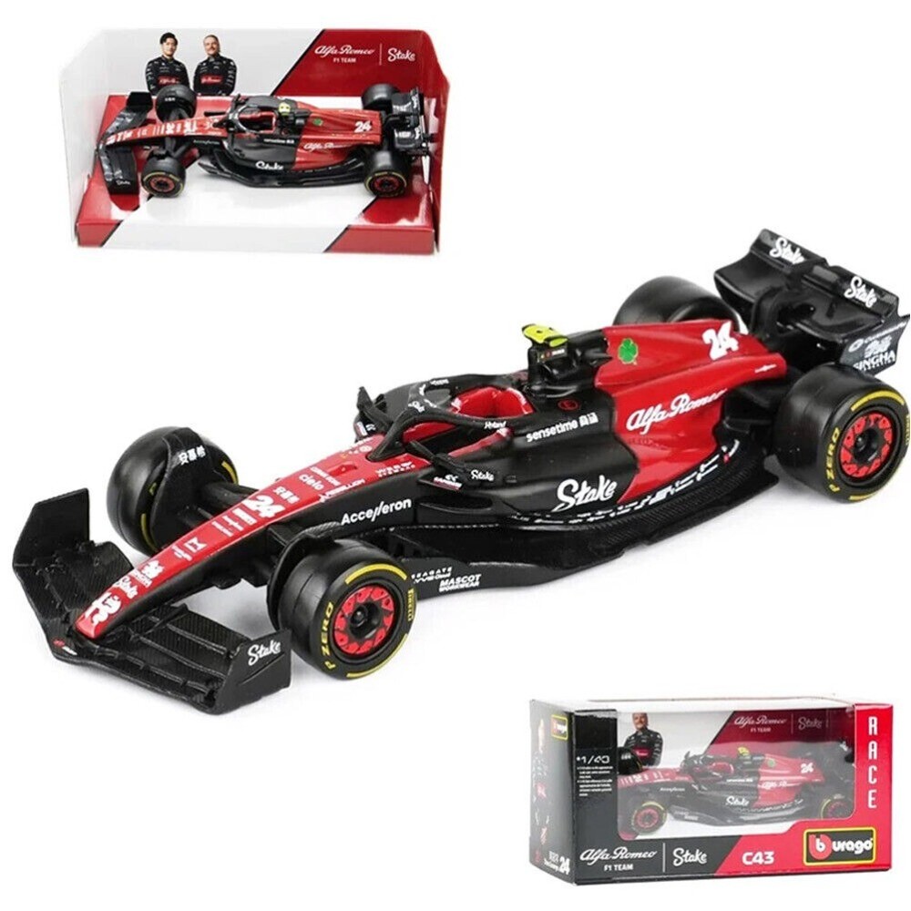 Bestselling Bburago 1/43 Alfa Romeo F1 C43 #24 Guanyu Zhou Diecast Model  