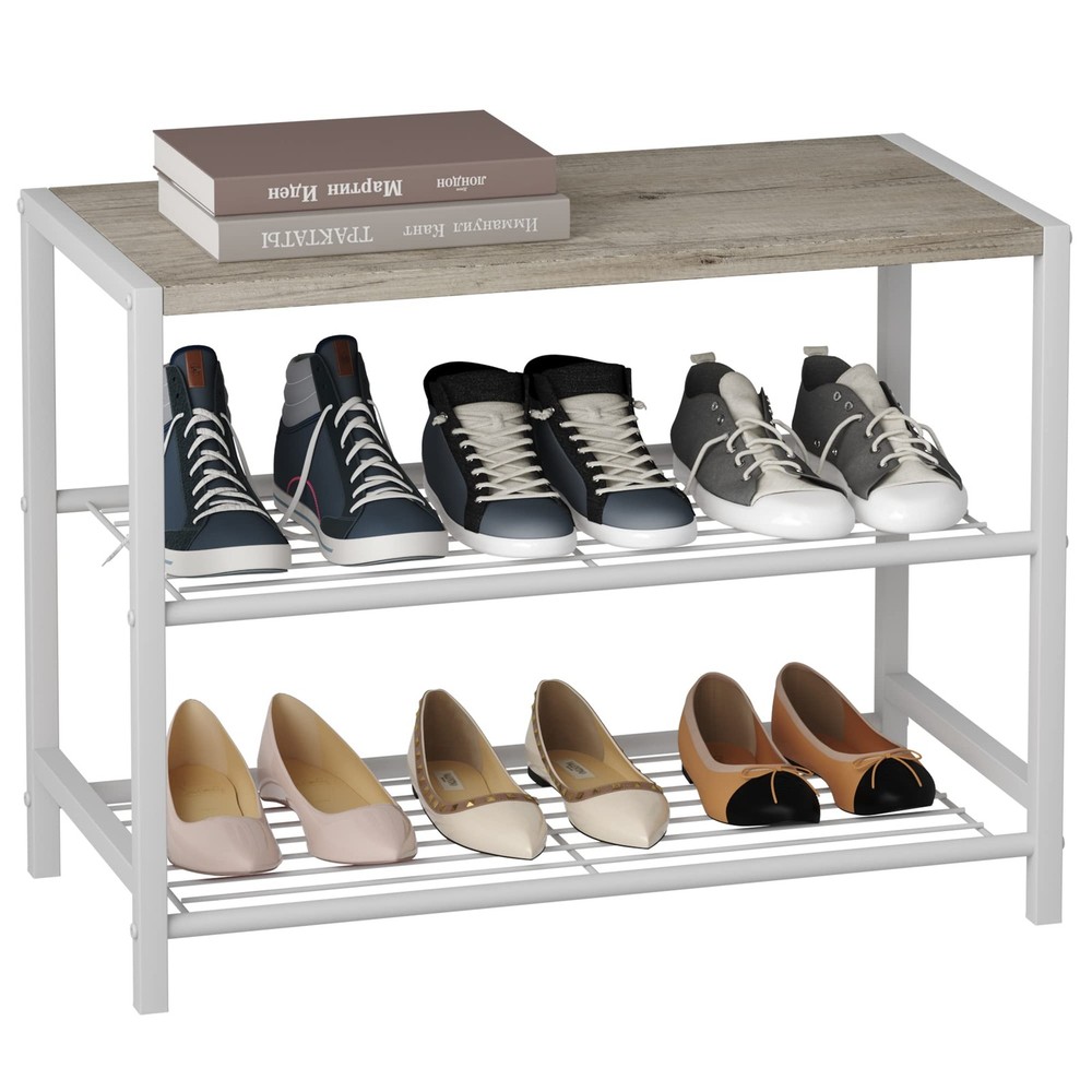 3-Tier Industrial Shoe Rack Storage Shelf Narrow Space Organizer Tower