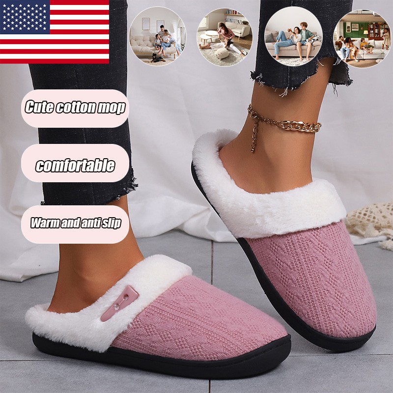 Cute Fuzzy Slippers for Home Warmth and Comfort Unisex Cotton Slippers EU36-45