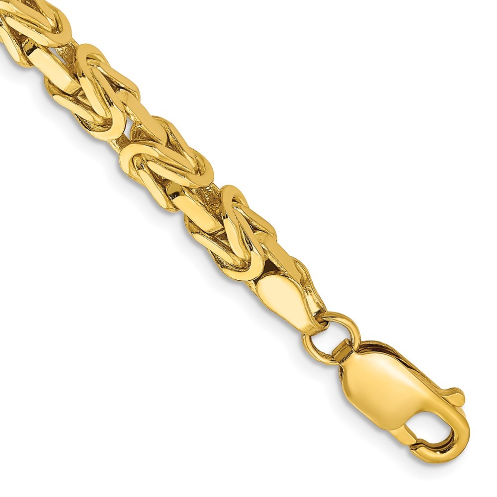 10k Yellow Gold 4mm Byzantine Chain Bracelet 7