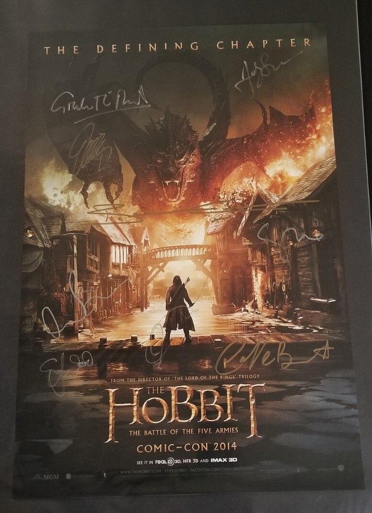 The Hobbit CAST SIGNED x9 POSTER SDCC COMIC Bloom Blanchett Cumberbatch Lilly ++