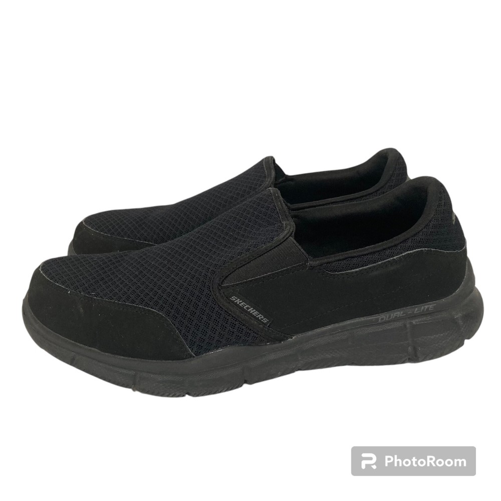 Skechers Equalizer Persistent Walking Shoes Mens 8.5 Black Slip On Comfort 51361