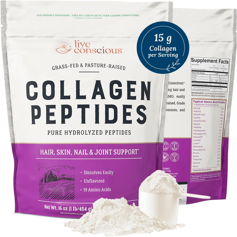 Collagen Peptides Powder - Naturally-Sourced Hydrolyzed Collagen Powder - Hair,