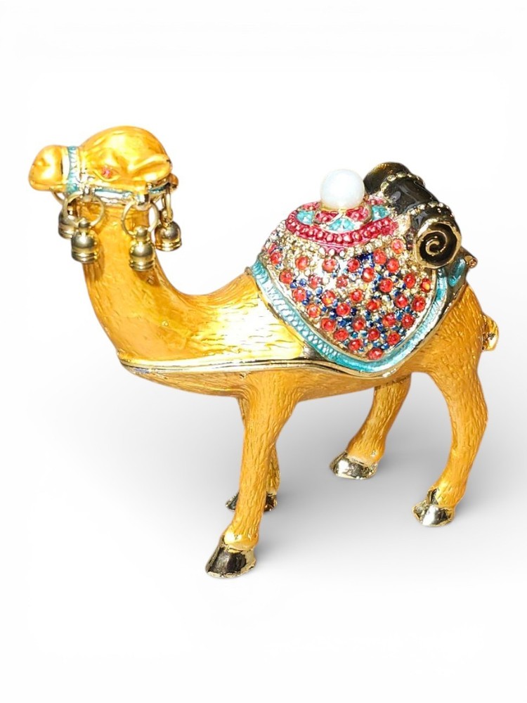 Camel Trinket Box Hinged Metal Jewellery Box Gold Tone Decorative Ornament