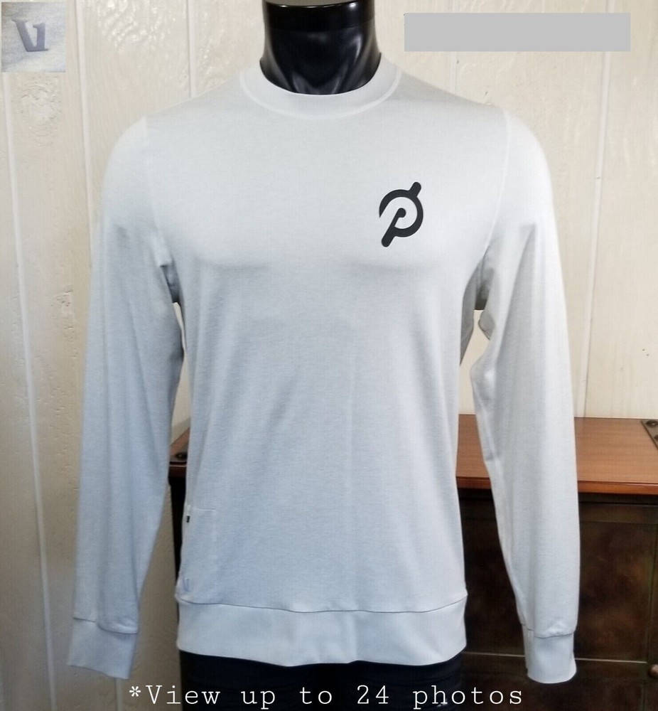 Vuori Ponto Performance Crew Platinum Heather L/Sleeve Shirt Top Sz L *PELOTON