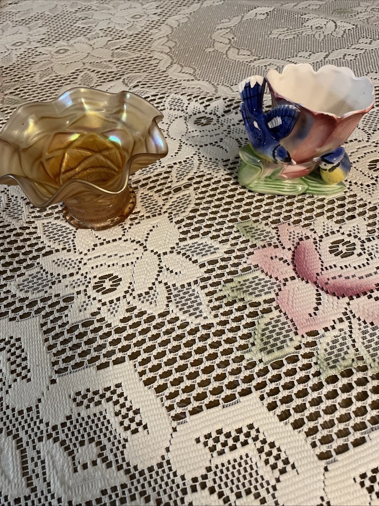 Vintage Fenton Bluejay Planter Rare Hat Glass Possible Japanese Origin  