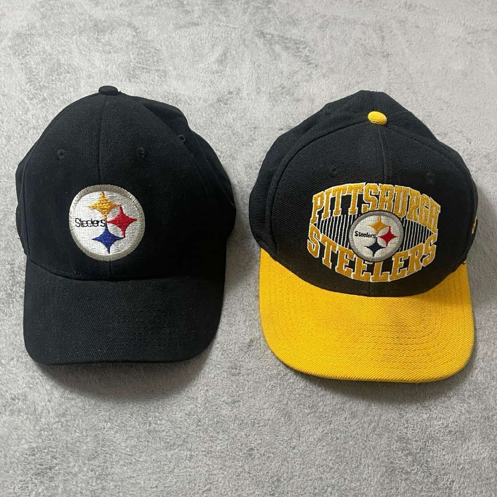 Lot of 2 Adjustable MLB Pittsburgh Steelers Reebok Snapback Baseball Caps