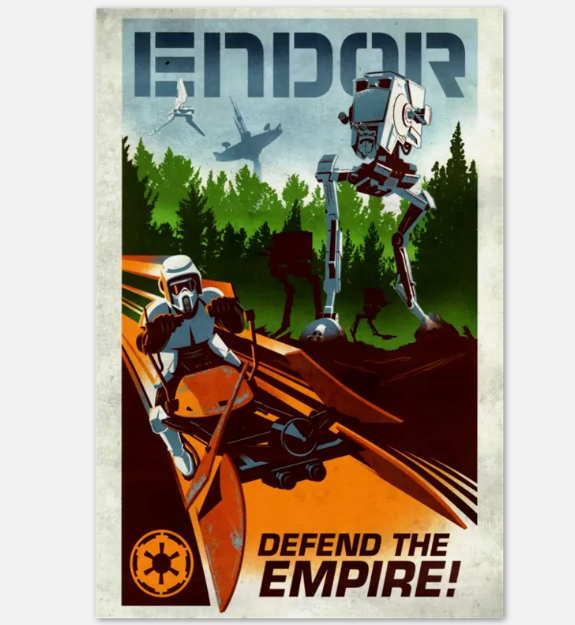 Star Wars Endor Defend the Empire Propaganda Style Poster