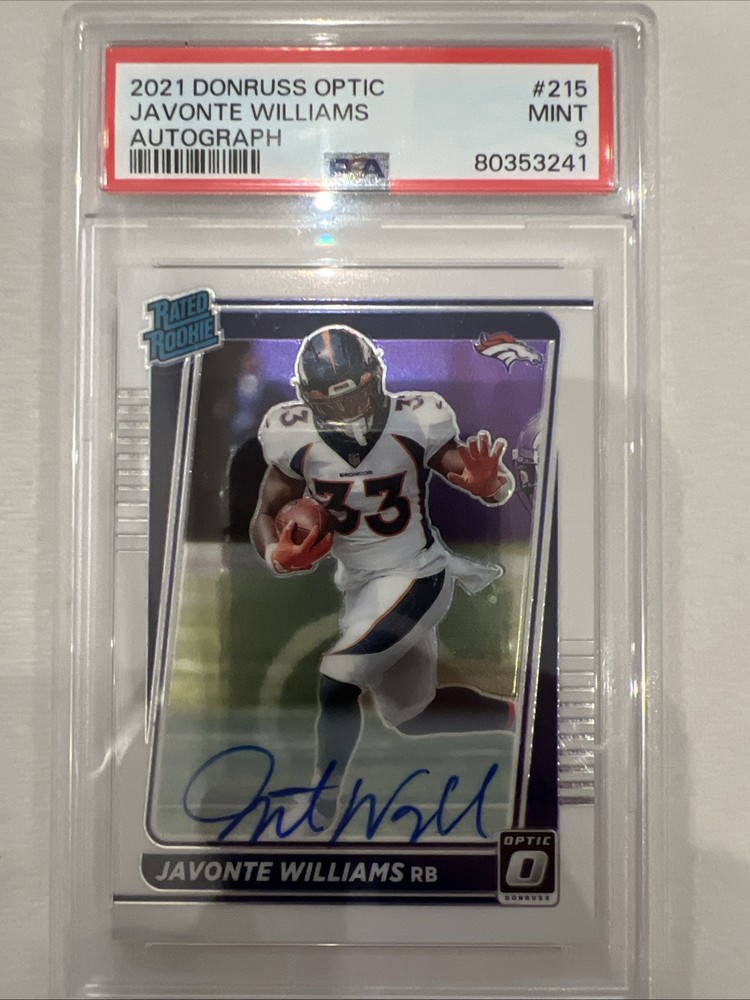 2021 Panini Donruss Optic Rated Rookie Javonte Williams RPS Auto #215