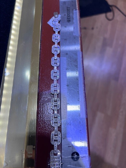 925 Silver Moissanite Bracelet 15ct - 9 Inch Genuine & Tested