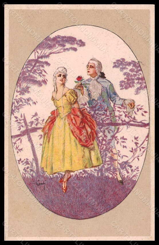 Artist Signed Bianchi Romantic Couple Lady serie 2470 postcard VK6527